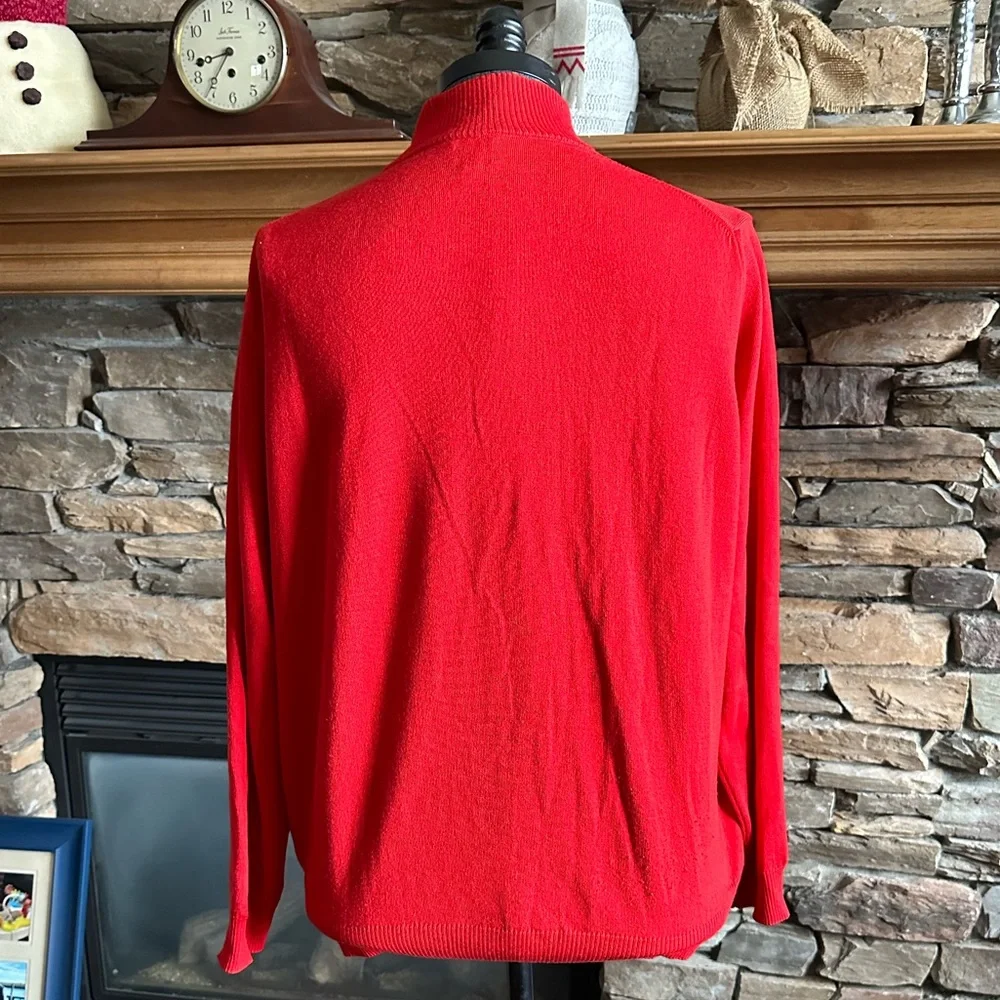 THOMAS DEAN Men’s Red Extra Fine Merino Wool Henley Style Sweater - Size XL - Picture 10 of 13